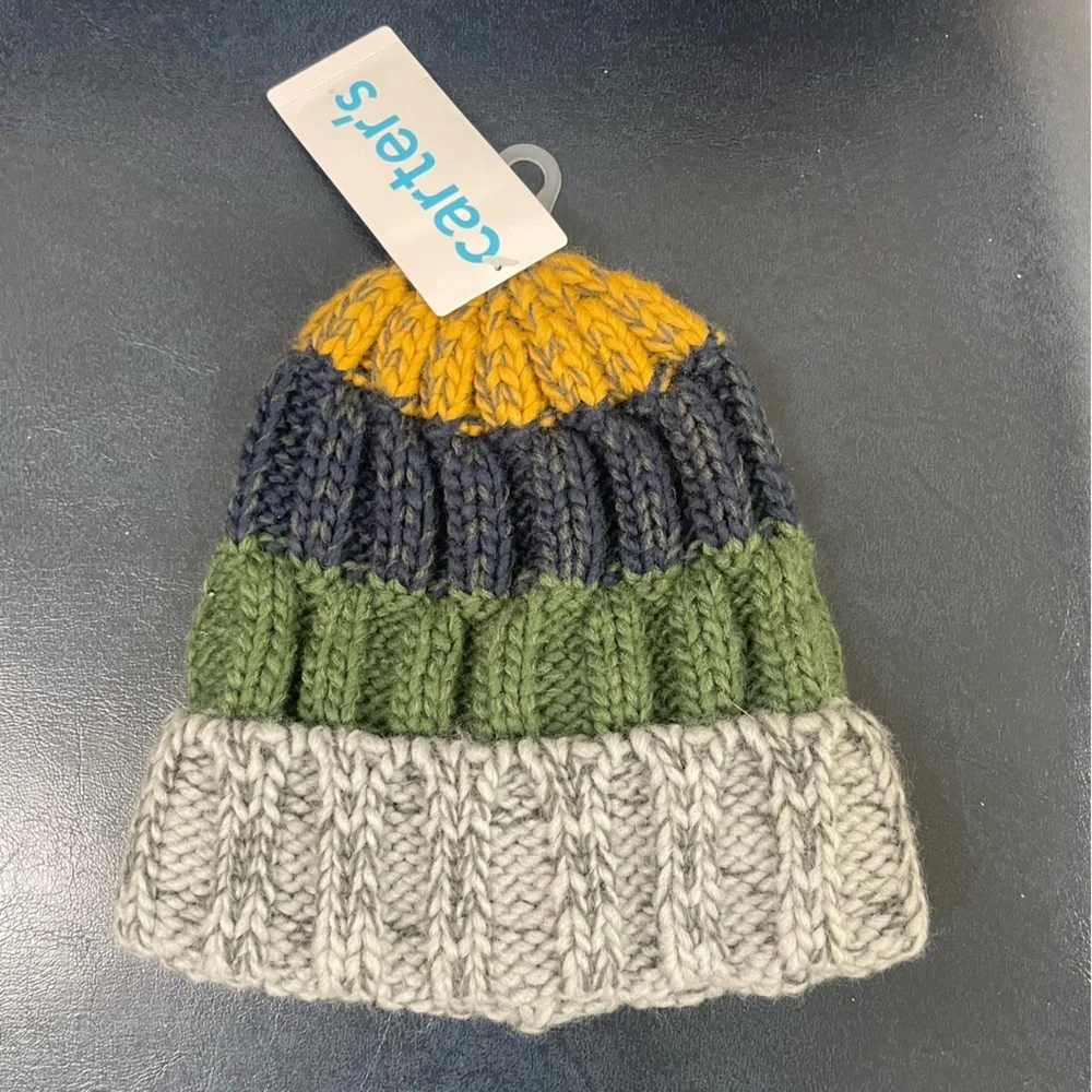 Carter's Kids Beanie - Yellow, Blue, Green